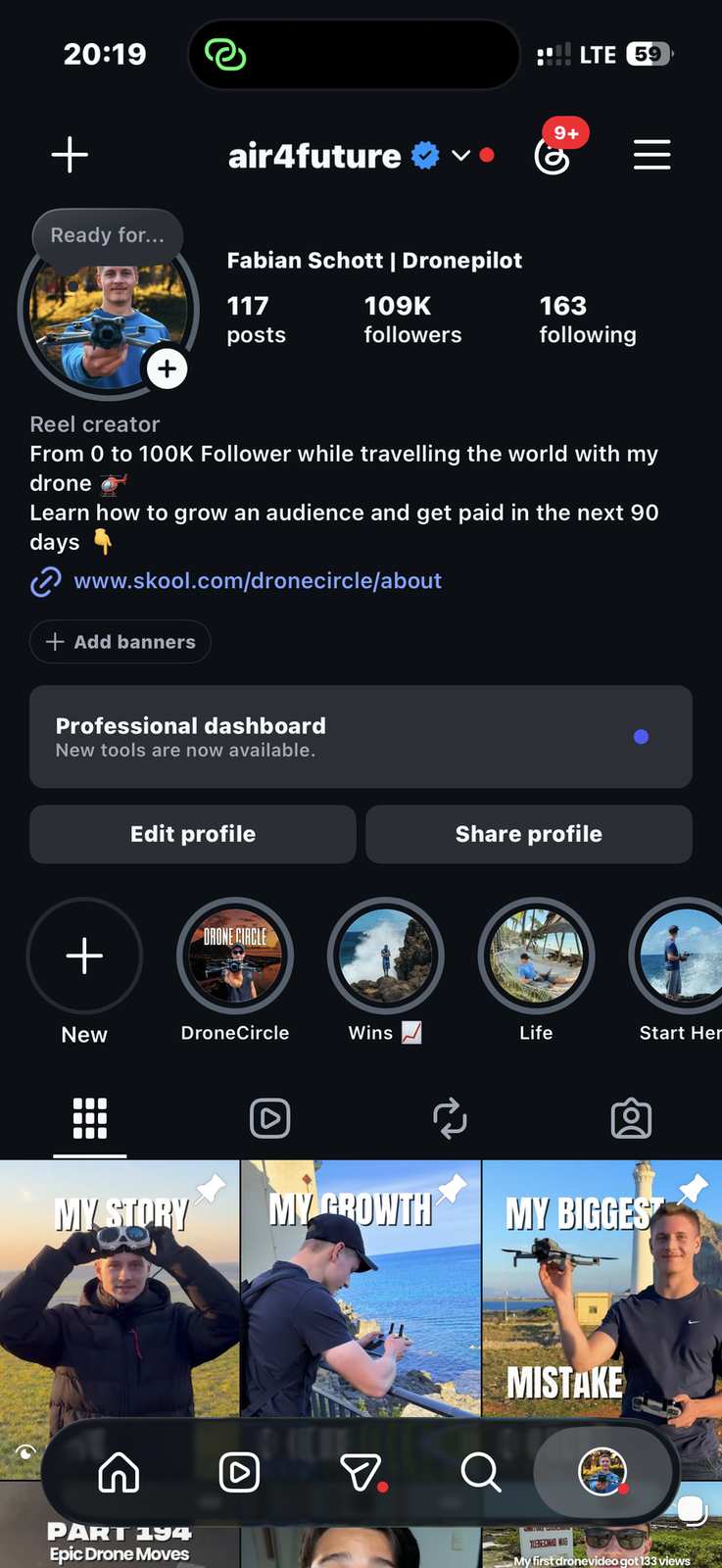 Air4Future Instagram, 109K followers